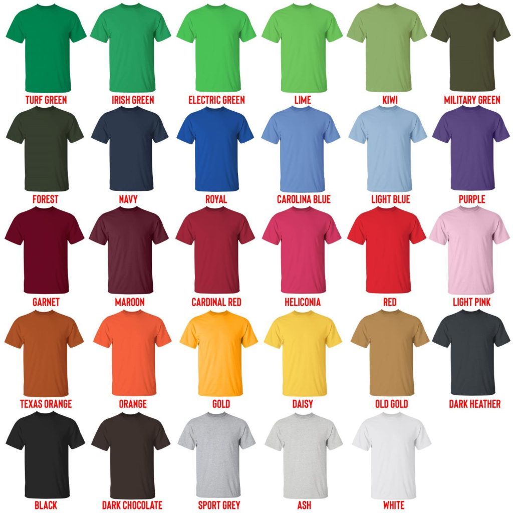 t shirt color chart - CoryxKenshin Store