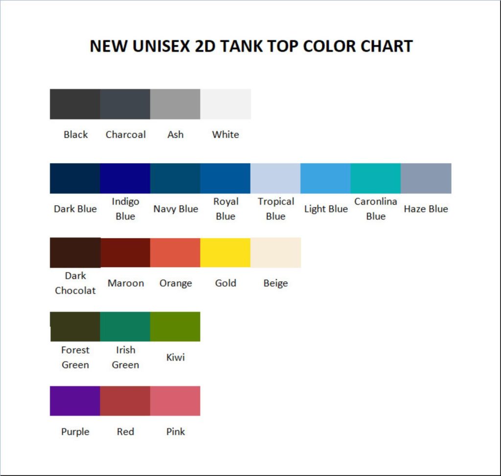 tank top color chart - CoryxKenshin Store